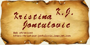Kristina Jontulović vizit kartica